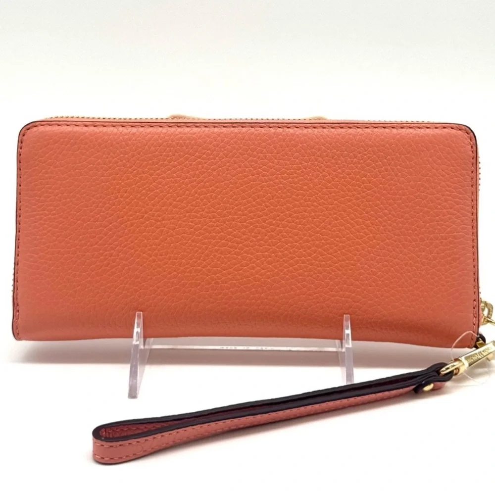 Michael Kors Large Jet Set Travel Continental Wallet Leather Sherbet